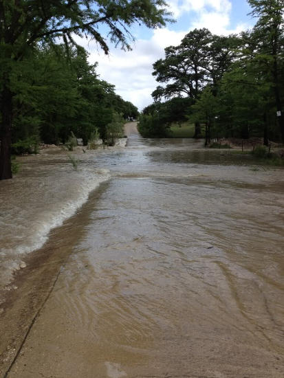 Flash Flooding across dam at Garner State Park near Concan on the Frio